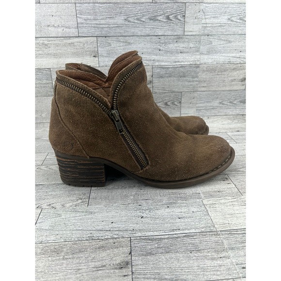 Born Brown Suede Ankle Boots Dual Zipper Block Heel Booties Men‎ US 9.5 EU 41 main image 10